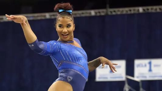 Jordan Chiles on the gymnastics floor